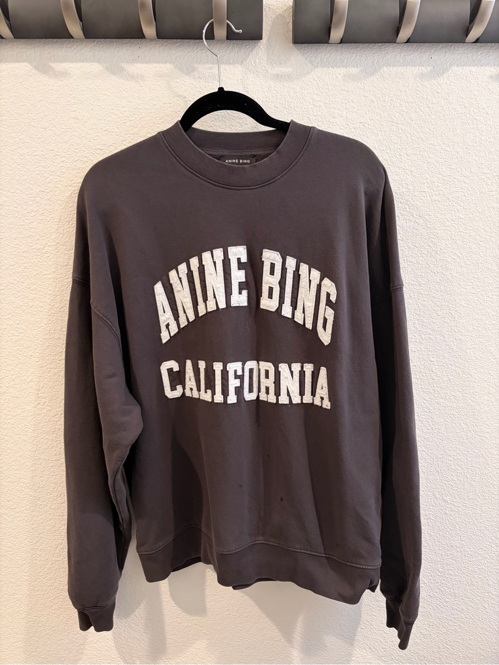 Anine Bing Crewneck Sweatshirt in Charcoal
